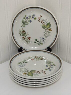RARE set/6-vintage Royal Albert 'Bitter Sweet' Country Garden 6.5" side plates